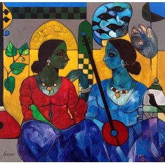 Abrar Ahmed, 36 x 36 Inch, Oil on Canvas, Figurative Painting, AC-AA-609